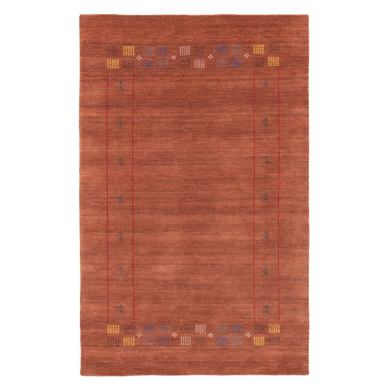 ECARPETGALLERY Hand Loomed Kashkuli Gabbeh Copper Wool Rug - 4'10 x 7'10