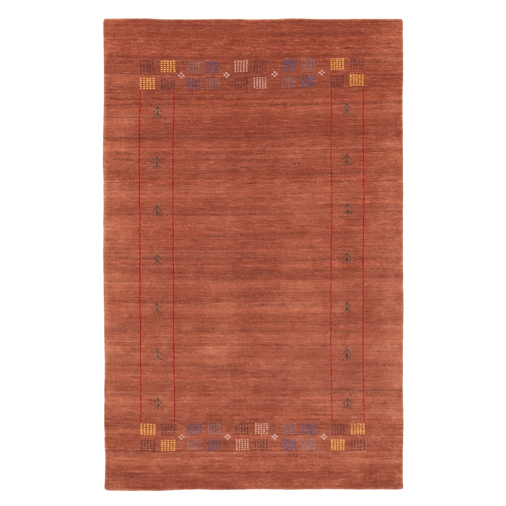 ECARPETGALLERY Hand Loomed Kashkuli Gabbeh Copper Wool Rug - 4'10 x 7'10