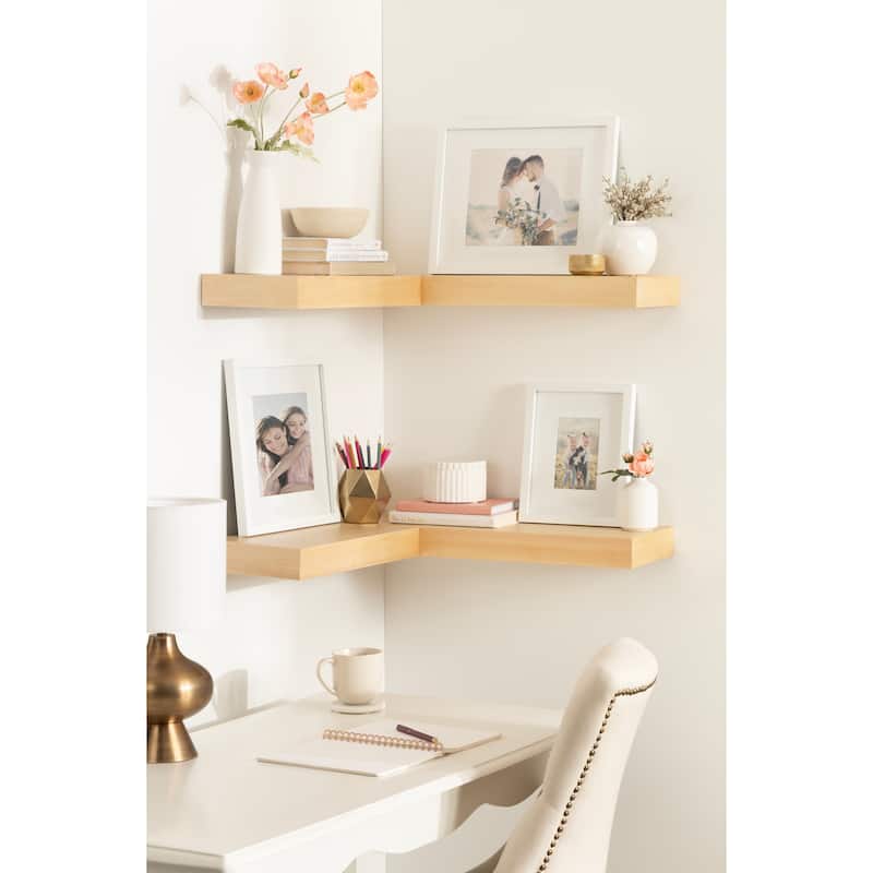 Kate and Laurel Havlock Wood Shelf Set