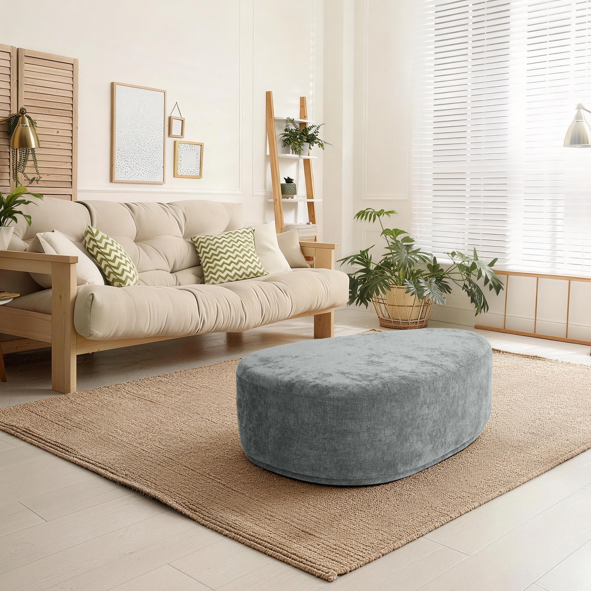 Modern Triangular Upholstered Accent Ottoman