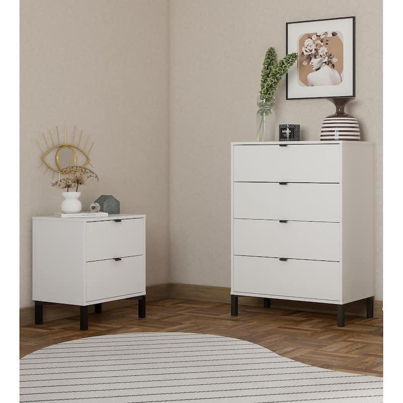 Minimalist 2-Drawer Nightstand