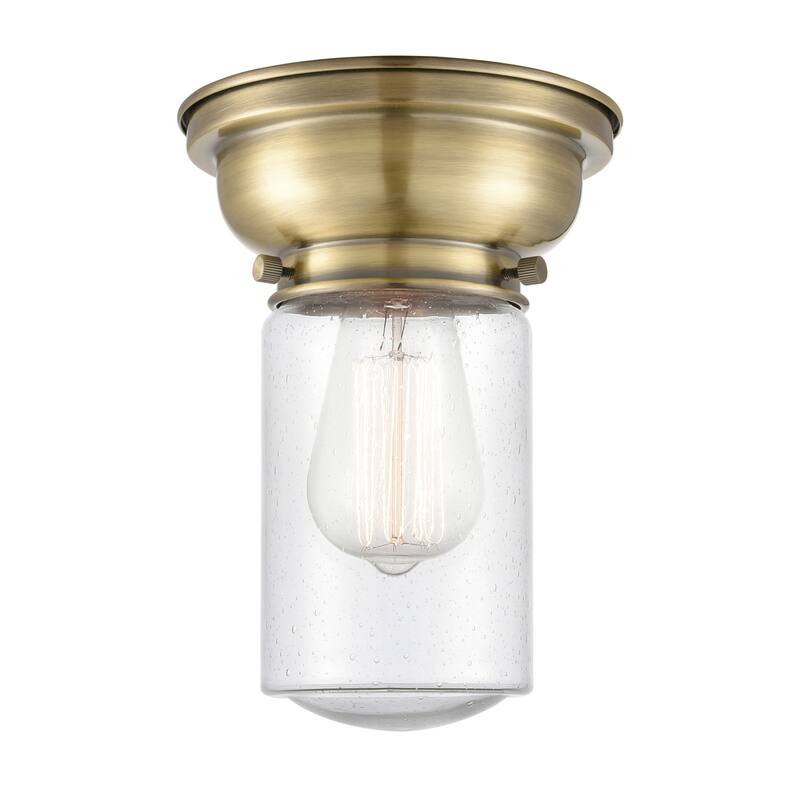 Innovations Lighting Dover 6" Wide Convertible Flush Mount Ceiling - Antique Brass / Seedy