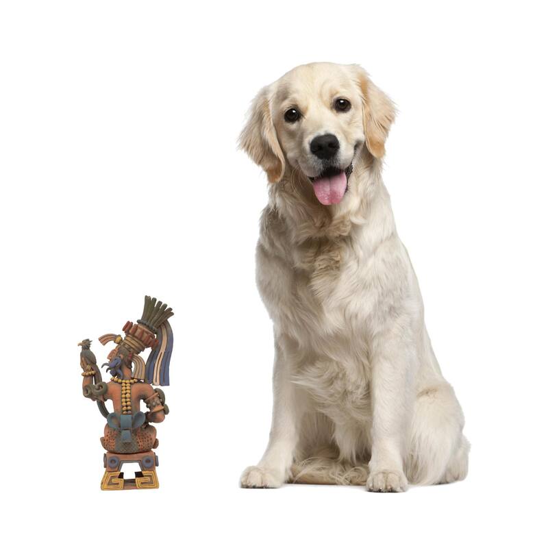 Handmade Aztec Warrior And Quetzal Ceramic Sculpture (Mexico)