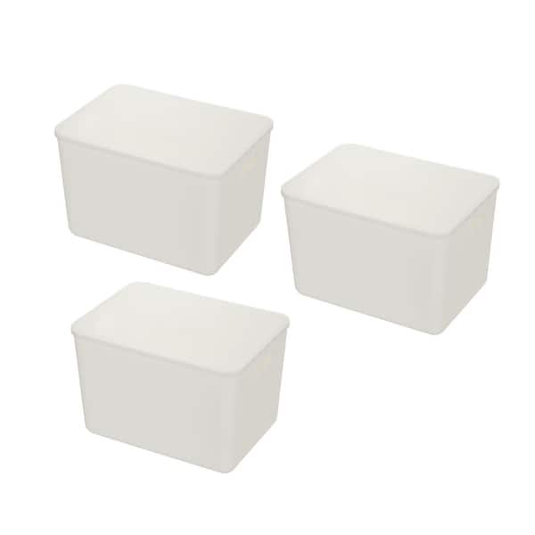 YBM Home Stackable Plastic Storage Bin with Lid, White - Bed Bath & Beyond  - 33213229