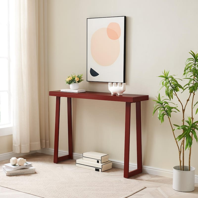 Claude Collection Wood 36" Modern Console Table with Shelf - Red