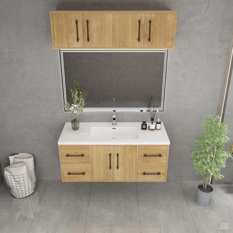 Victoria 48'' Wall-Mounted Vanity Set with Motion Sensor LED light Top Cabinet
