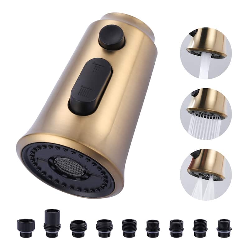 WOWOW Pull Down Kitchen Faucet Spray Head with 9 Adapters Kit