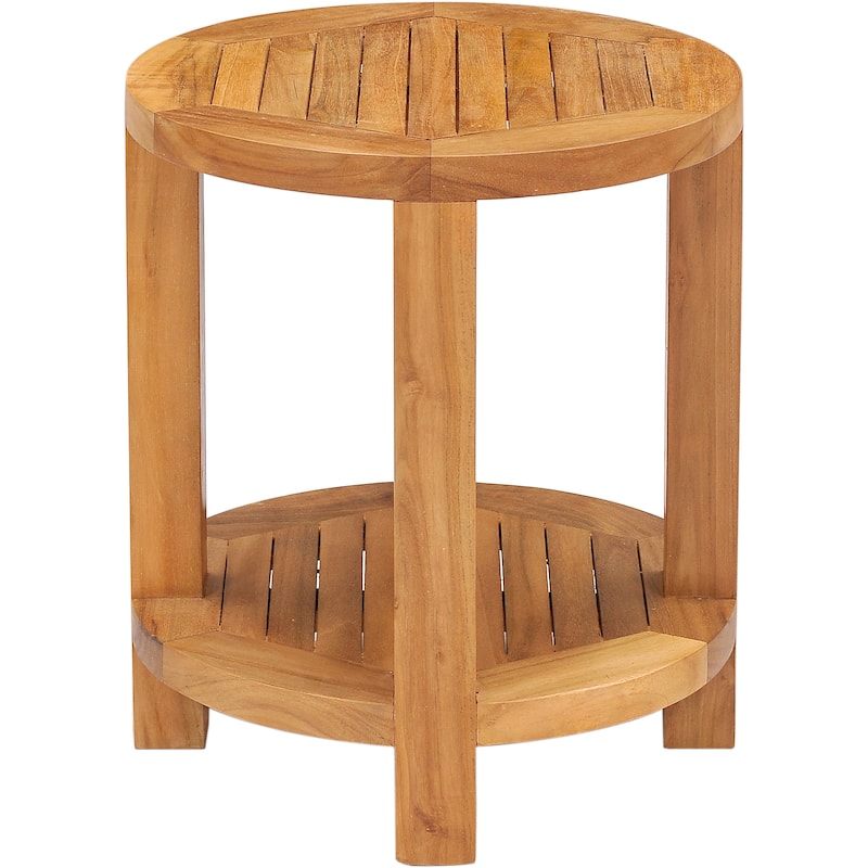 Teak Wood Tundra Round Patio Side Table - 16x18.25