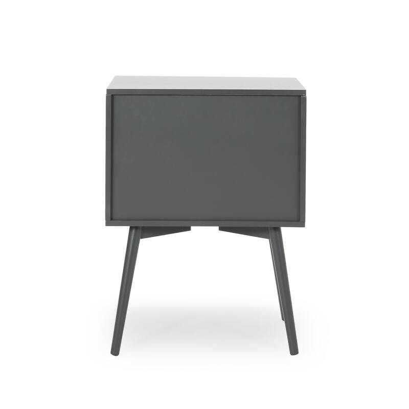 18" Mid-Century Modern Rectangular Side Table with One Spacious Drawer and Open Shelf for Living Room or Bedroom