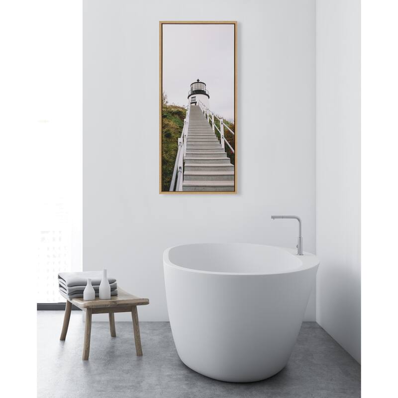Kate and Laurel Sylvie Maine Lighthouse Framed Canvas by Patricia Hasz