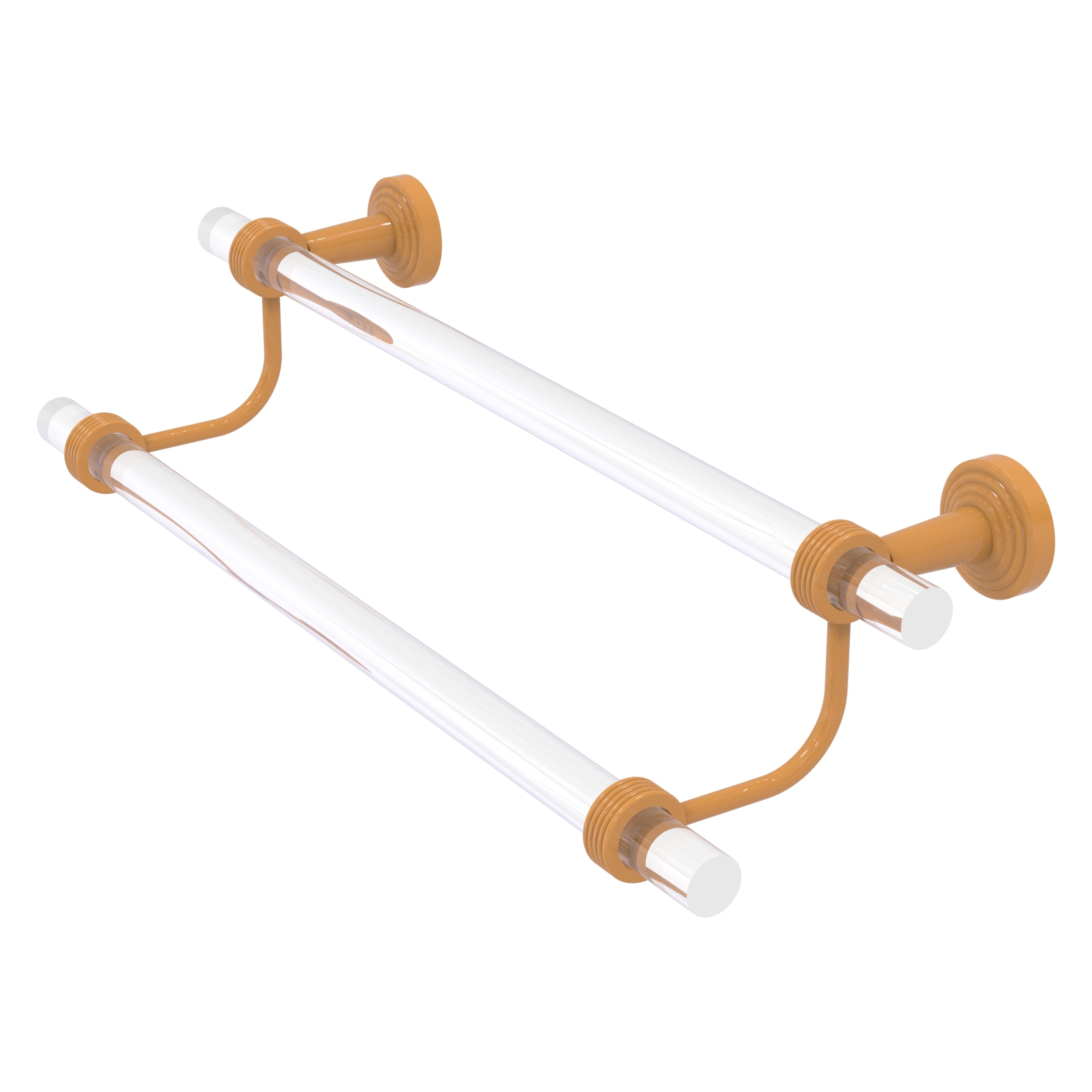 Allied Brass Pacific Beach Collection 18 Inch Double Towel Bar with Grooved Accents
