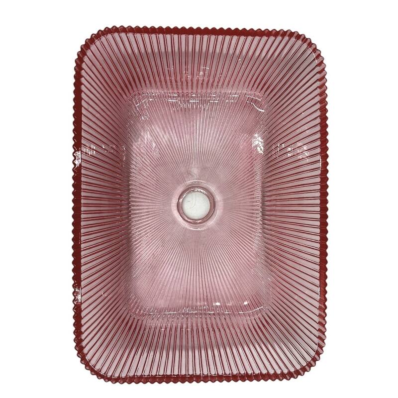 Charlie Tempered Glass Rectangular Bathroom Vessel Sink - 18"