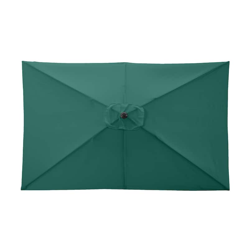 Rectangular Patio Umbrella - 10 Ft Easy Crank Sun Shade with Push Button Tilt by Pure Garden (Hunter Green)