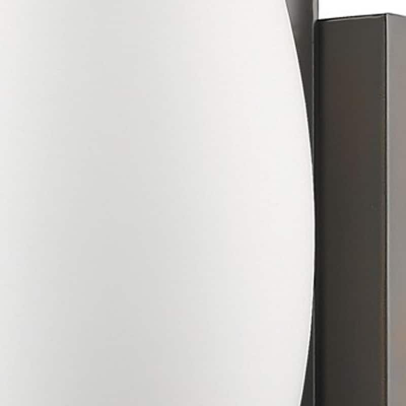 Modern Geometric Flush Mount Wall Light with White Shade and Hardwired Iron Fixture LED Compatible 100W Max