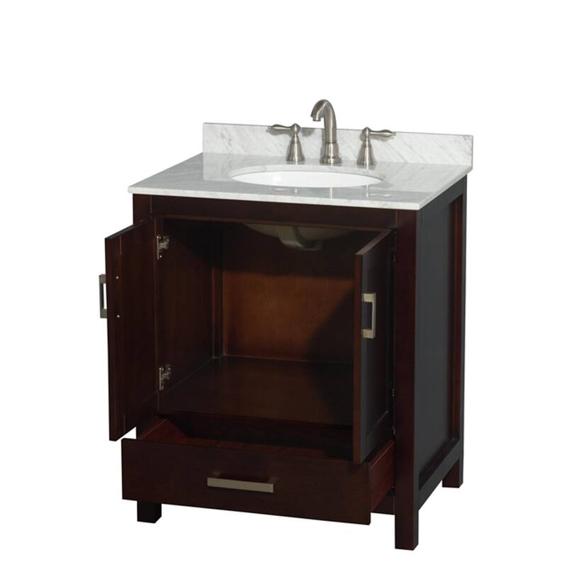 Wyndham Collection Sheffield 30" Freestanding Vanity Set with Hardwood