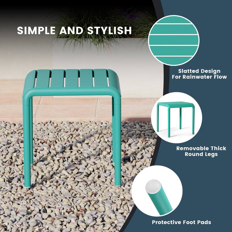 Frond and Form Square Outdoor Side Table (Set of 2)