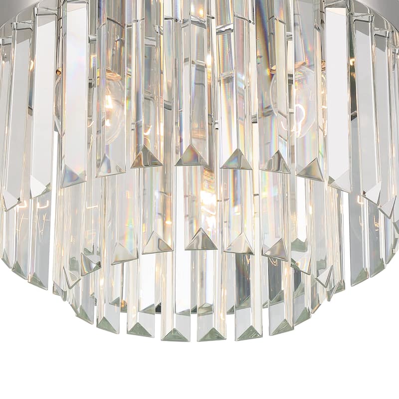 Hayes 4 Light Polished Nickel Ceiling Mount - 16"W x 10.25"H