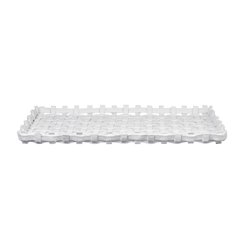 Atlas Haney Matte White Tray - 22 inch Wide