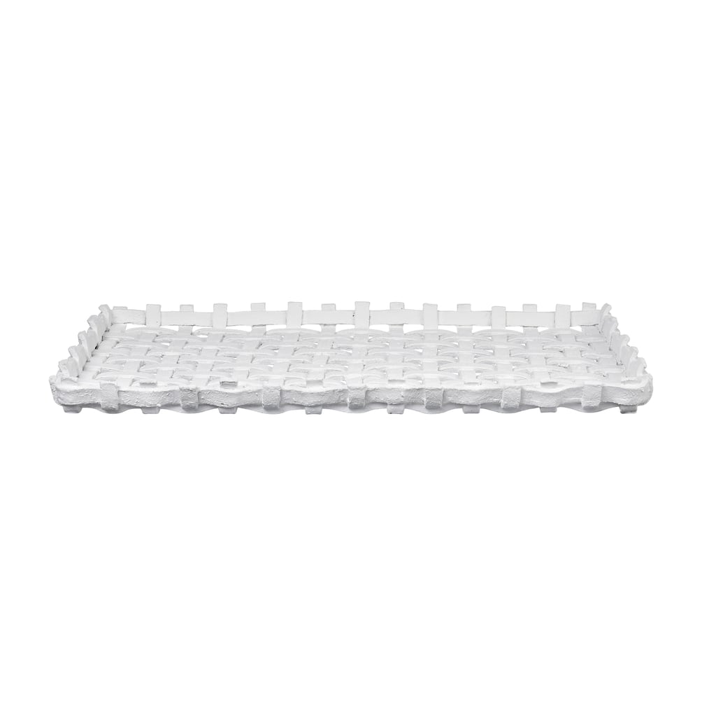 Atlas Haney Matte White Tray - 22 inch Wide