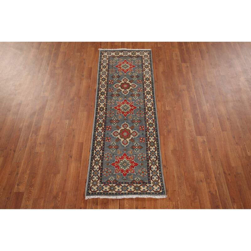Traditional Kazak Oriental Runner Rug Handmade Wool Carpet - 2'1" x 5'10"