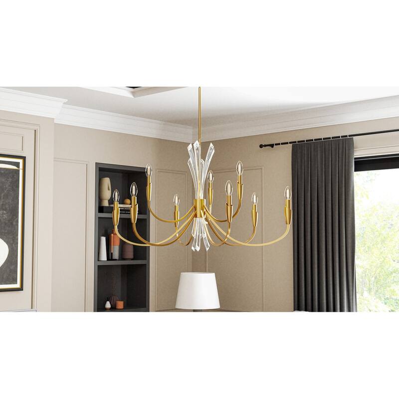 Cecily 9-Light Brushed Gold Chandelier