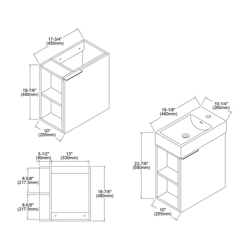 Dowell 18" Series 011 Vanity Set - Oak Natural