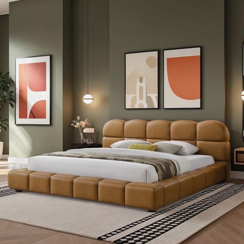 Missoula Tufted Queen Size Platform Bed with Easy Assembly & No Box Spring 