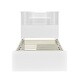 preview thumbnail 25 of 31, Twin Size Storage Platform Bed Frame with 4-Shelves & 2-Drawers, Grey Finish Kids Bed Frame with LED Light and Silent Slats