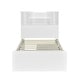 preview thumbnail 8 of 11, White Twin Size Storage Platform Bed with Open Storage Shelves & LED Light