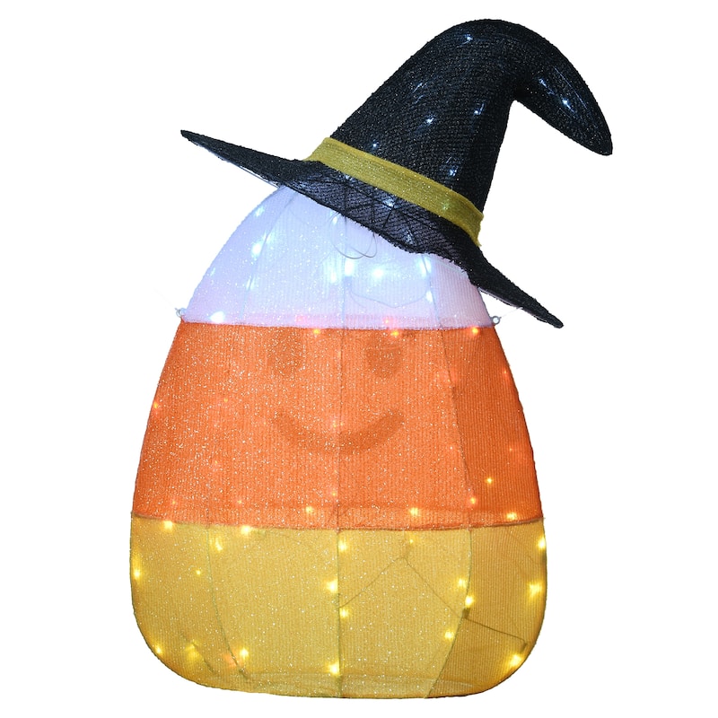 National Tree Company Halloween Pre-Lit Candy Corn Witch Outdoor Decoration, LED Lights, 28 Inches