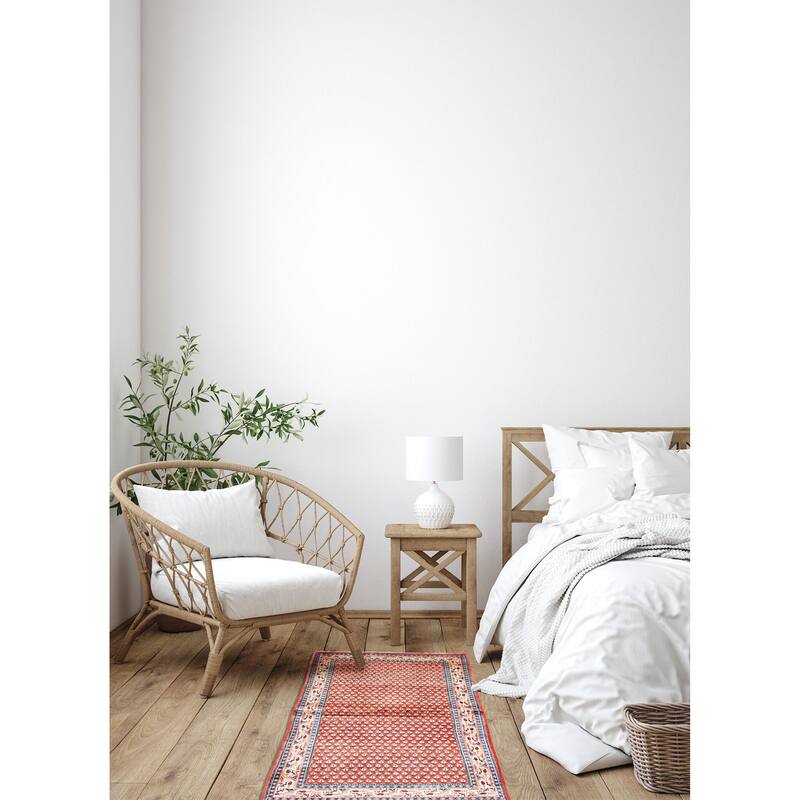 ECARPETGALLERY Hand-knotted Andelz Red Wool Rug - 3'1 x 6'1