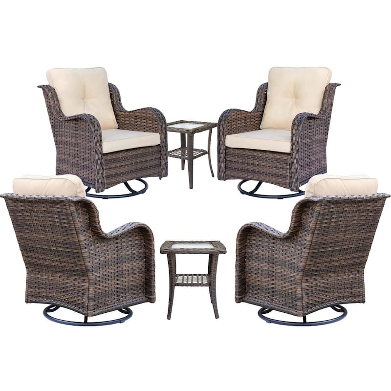 Wicker Patio Furniture Set-Outdoor Patio Conversation Seating Sets