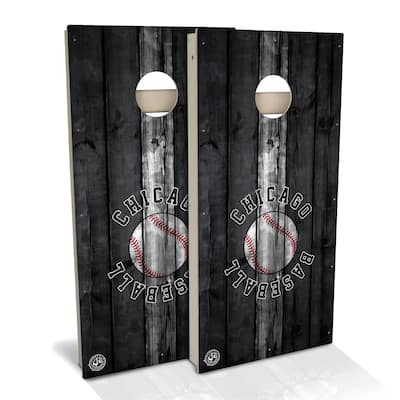 Chicago W Baseball Outdoor Cornhole Board Set