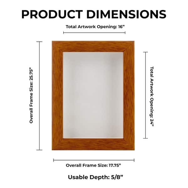 dimension image slide 1 of 28, Warm Honey Brown Wood Shadow Box Frame with Acrylic Front - White Suede Backing, 30 Sizes