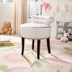 preview thumbnail 2 of 9, SAFAVIEH Georgia White Petite Glam Vanity Stool - 17.9" x 19" x 22.8"