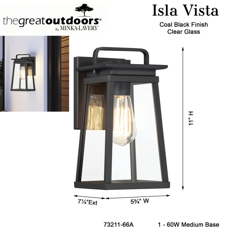 The Great Outdoors 73211 Isla Vista 11" Tall Outdoor Wall Sconce with