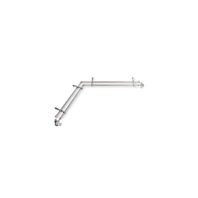 Corner Window Curtain Rod 66-120" Adjustable Rustic Satin Nickel Home Decor - M
