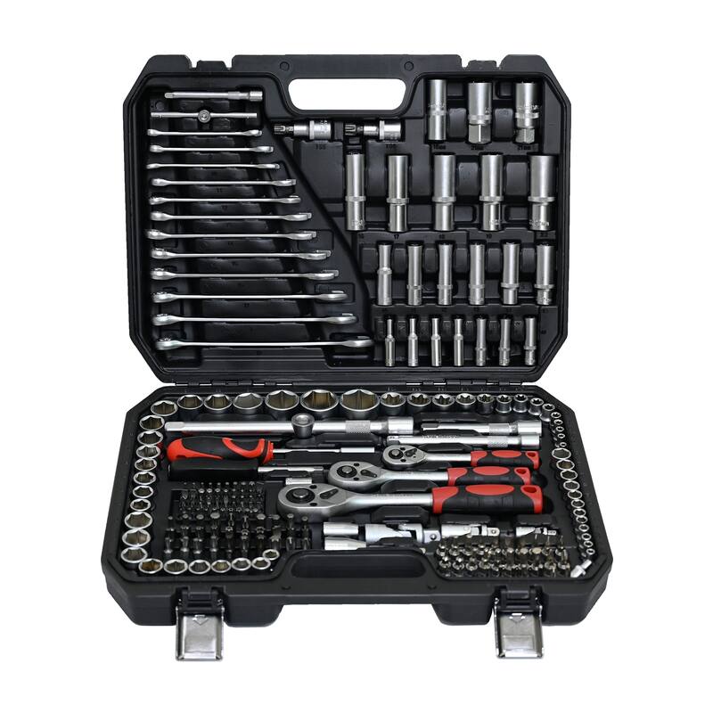 Basic Portable Manual Repair Tool Set, Tool Kit and Socket Wrench Set 216pcs