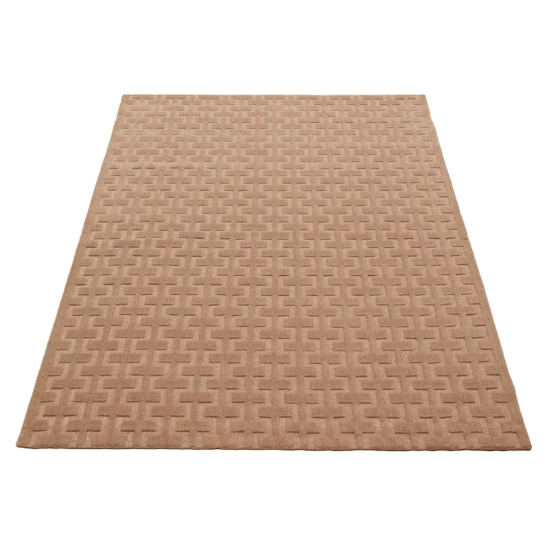 ECARPETGALLERY Hand Loomed Kashkuli Gabbeh Taupe Wool Rug - 5'0 x 8'0