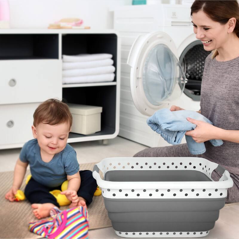 Collapsible Laundry Basket-Multiuse Organizer/Storage Container by Lavish Home