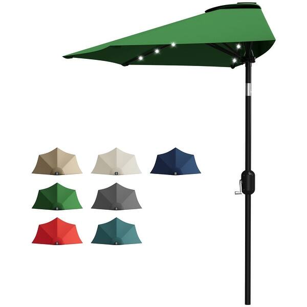 arched patio umbrella Galtech 9 ft. Light Wood All Purpose Wood Umbrella