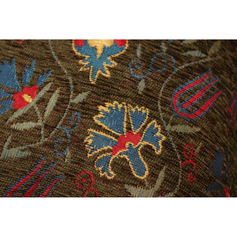 Carnation Fern Chenille Turkish Decorative Pillow