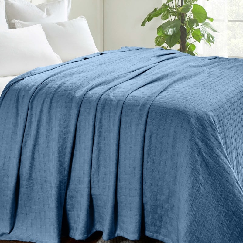 Superior Basketweave All-Season Bedding Cotton Blanket