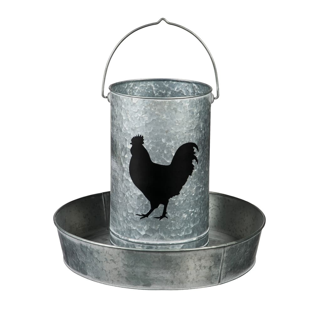 Galvanized Chicken Feeder Inspired Planter
