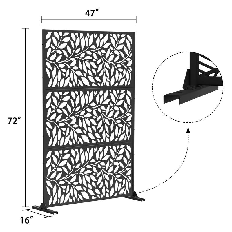 Spring Metal Privacy Screen Panel Free Standing - 72*47
