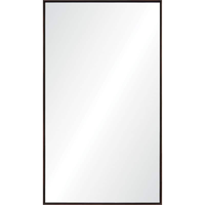 83" Brown Wooden Framed Rectangular Wall Mirror