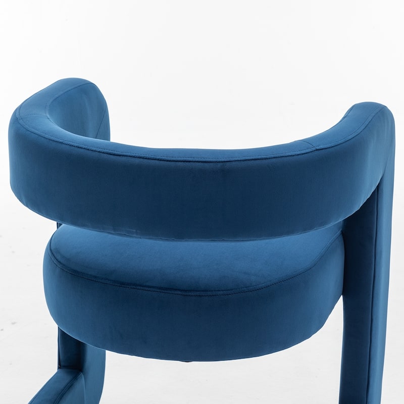 SEYNAR Modern Velvet E-Shaped Open Back Dining chair Set of 2