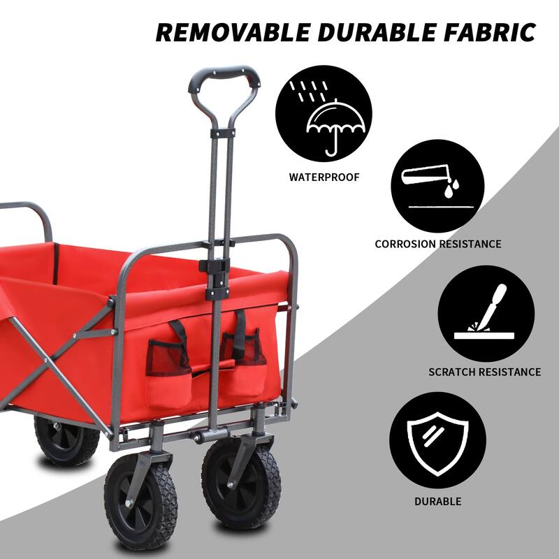 Outdoor Garden Multipurpose Micro Collapsible Beach Trolley Cart Camping Folding Wagon