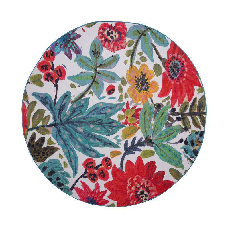 My Magic Carpet Machine Washable Rug Floral Bloom Multicolor