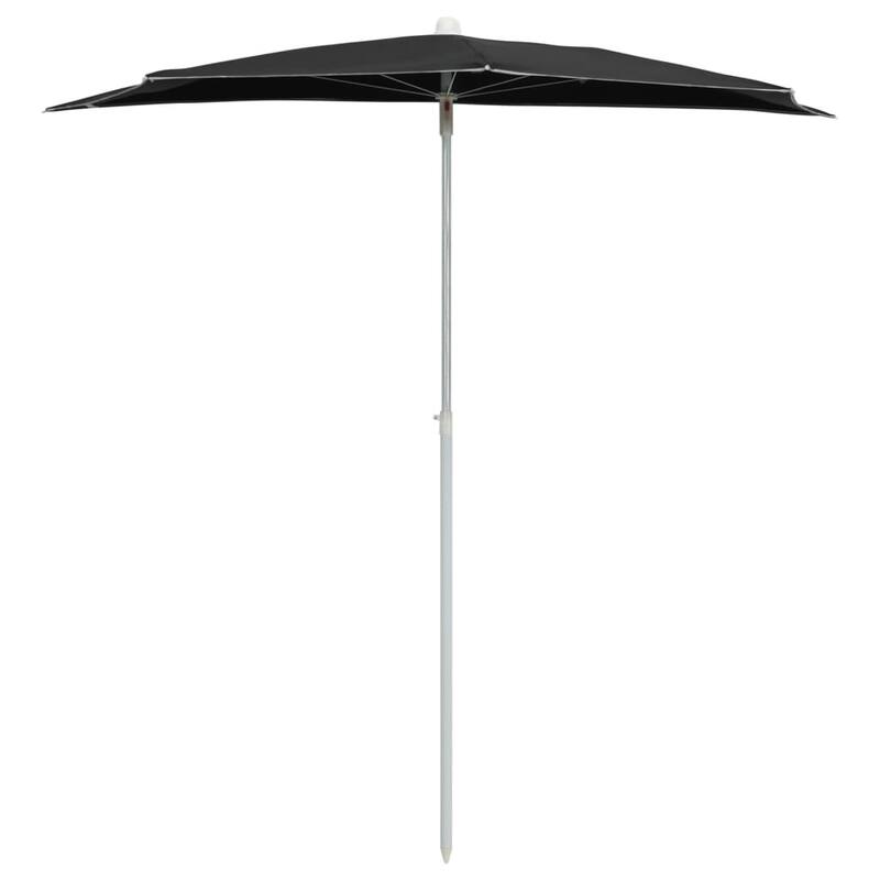 70.9"x35.4" Garden Half Parasol with Pole 8 Colors